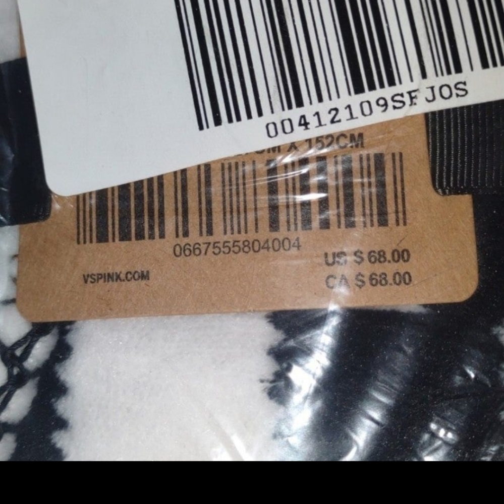 Victoria secret -Black & White "Sherpa Blanket"-50×60 - Picture 6 of 8